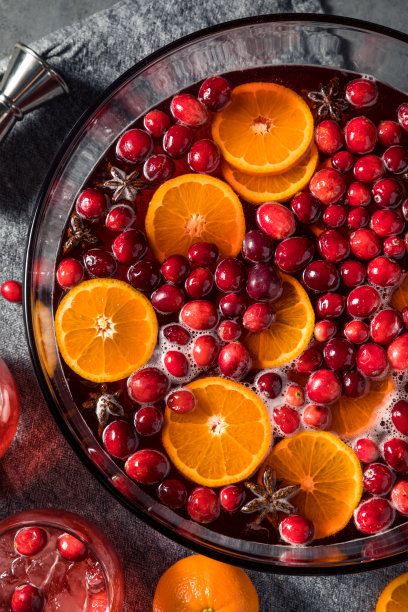 酒提神圣诞蔓越莓潘趣酒图片下载