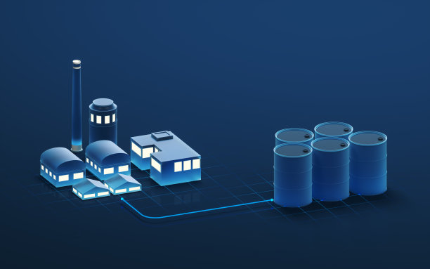 油罐和烟囱，3d渲染。图片下载