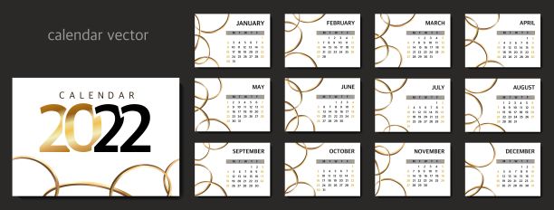 日历2022向量时尚日历图片下载