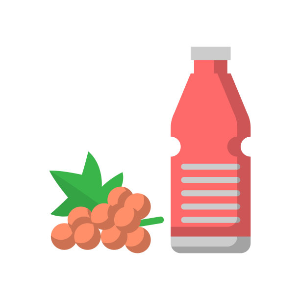 矢量葡萄汁扁平图标，食品和饮料相关64x64像素，白色背景图片下载