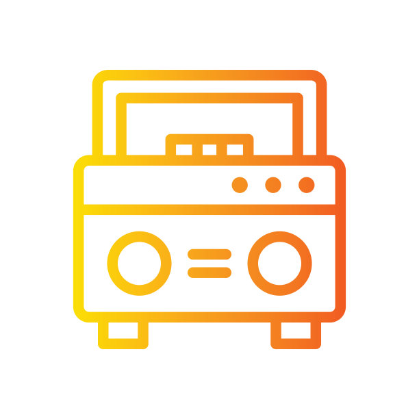 收音机渐变图标图片下载