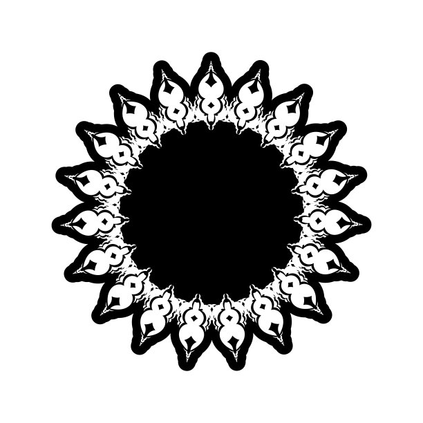 印度的曼荼罗。黑白标志。编织的设计元素。瑜伽标志向量。图片下载