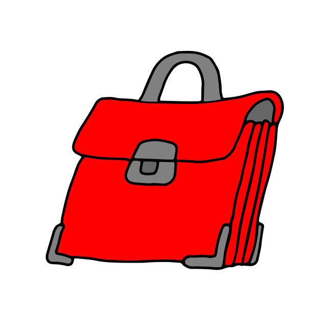 美丽的手绘红色矢量袋旅游孤立在白色的背景图片下载