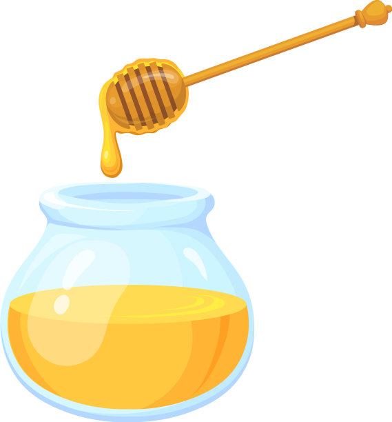 卡通蜂蜜罐梳子蜂成分流动图片下载