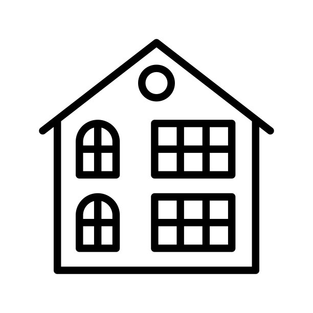 房屋扁平线性图标：房屋、房地产、乡村别墅、小屋、车库、公寓移动概念和网页设计标志图片下载