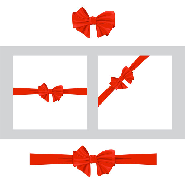 红色的蝴蝶结集图片下载