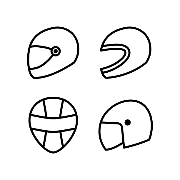 头盔图标设计矢量模板插图符号和符号EPS 10在白色背景图片下载