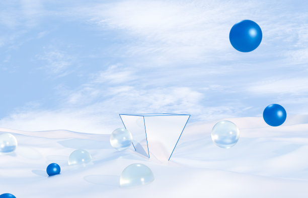 以几何形式抽象的冬季圣诞场景。产品站。超现实主义的背景。图片下载