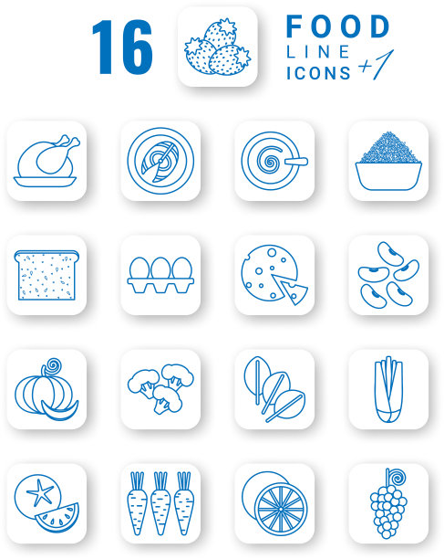 蓝色健康食品图标图片下载