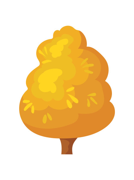 秋天的枫叶。美丽公园卡通树，矢量设计图片下载