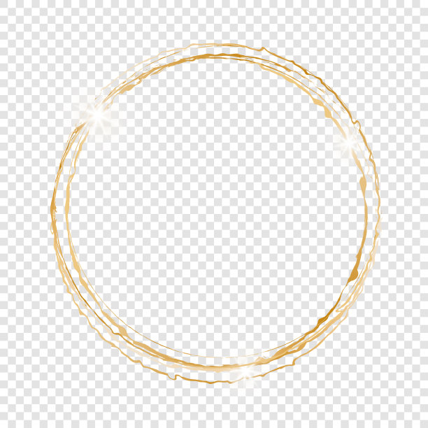 金色圆形框架-圆形横幅设计元素图片下载