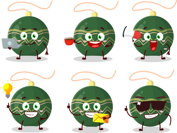 圣诞彩灯绿色卡通人物图片下载