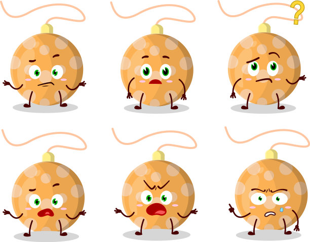 卡通人物的圣诞灯橙黄色的图片下载