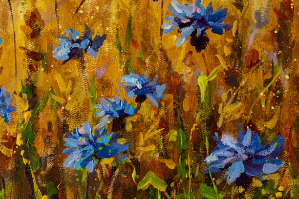 花油画莫奈画克劳德印象派画风景画花草甸油画图片下载