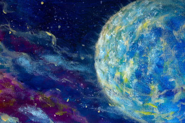 宇宙银河画莫奈画克劳德印象派画宇宙美油画图片下载