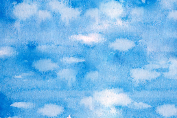 抽象水彩填充或纹理背景。手绘蓝色背景与白色斑点和条纹。图片下载