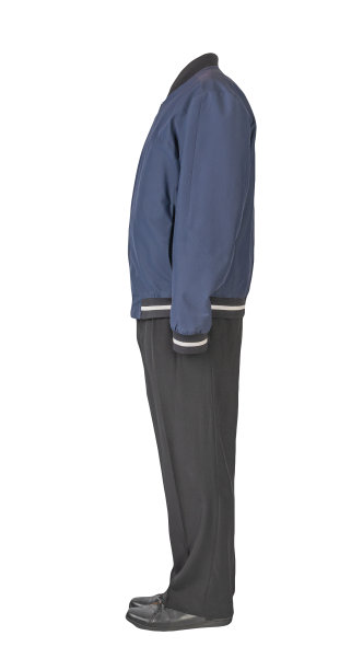 男夹克，裤子和皮鞋被隔离在白色背景上。图片下载