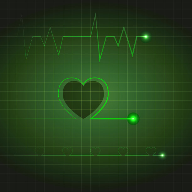 心电图，爱脉，心冲动信号，波冲动信号。图片下载