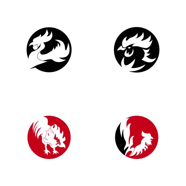 公鸡图标和符号模板说明图片下载