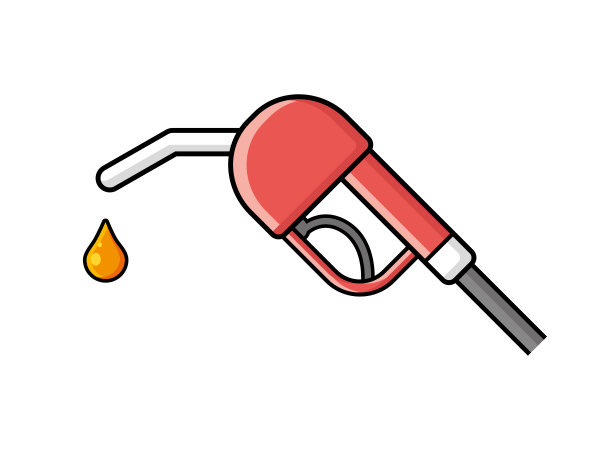 红色燃油泵喷嘴和液滴图片下载