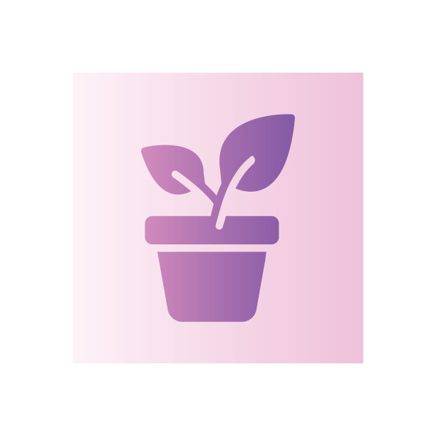 盆栽植物渐变图标图片下载