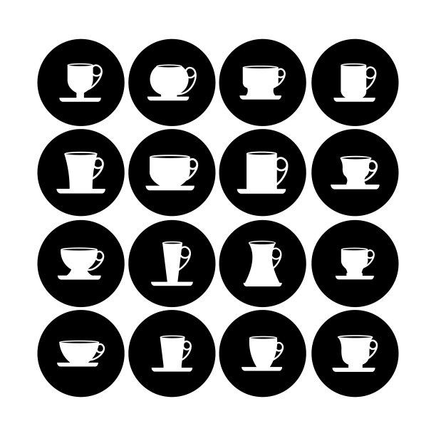 鸡尾酒玻璃线条图标平集图片下载