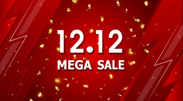 12.12大减价购物日横幅红色背景图片下载