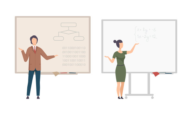 老师或大学教授站在黑板前讲解课程向量集图片下载