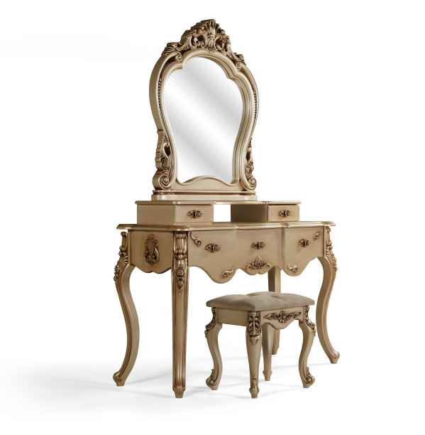 床上梳妆台和镜子图片下载