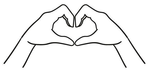双手合十成心形，象征着爱。手势，手势，手势线图片下载