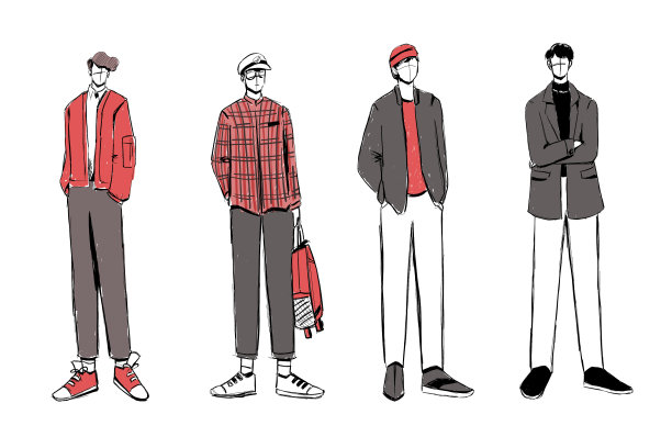 美丽和多样的时装草图图片下载