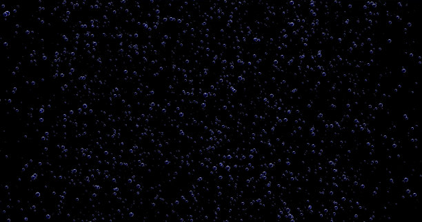 黑色背景上的蓝色气泡，透明气泡图片下载