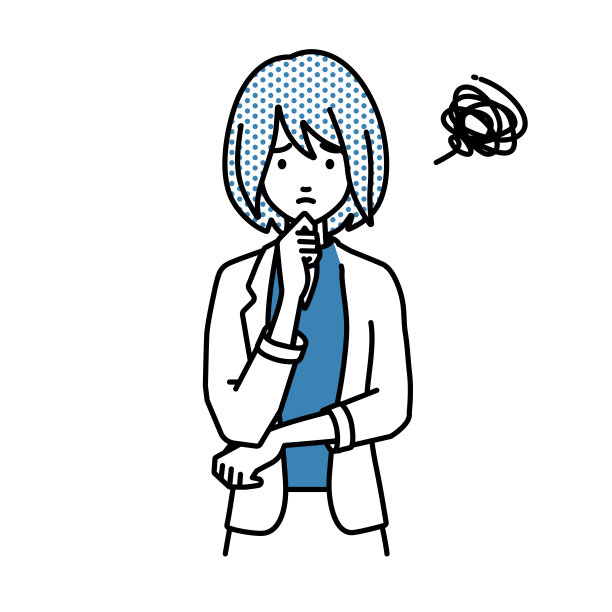 一个穿着工作夹克的女人用手指托着下巴站不起来图片下载