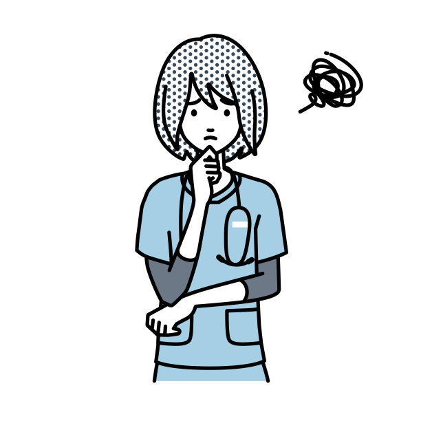 一个女护士用手指托着下巴站不起来图片下载