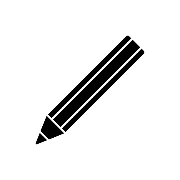 铅笔图标。黑色的轮廓。侧视图。矢量简单的平面图形插图。在白色背景上孤立的物体。隔离。图片下载