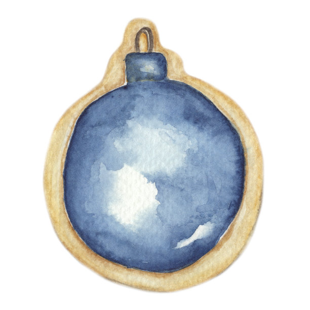 蓝色小甜饼在白色背景孤立图片下载