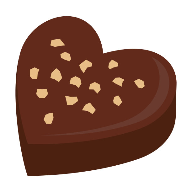 心形巧克力上面有坚果图片下载