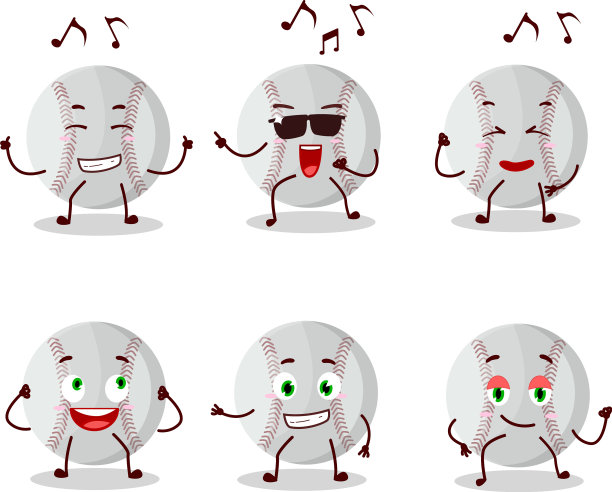 一个棒球舞者的卡通形象图片下载