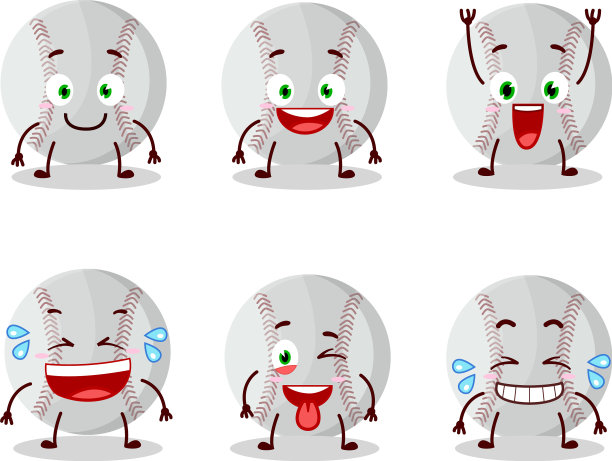 带着微笑的棒球卡通人物图片下载