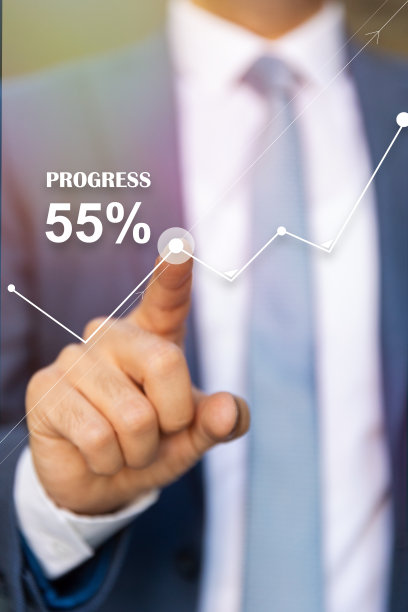 商人计划图表增长和图表增长的积极指标在他的业务图片下载