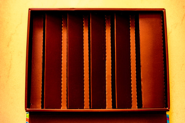 礼品盒，有隔板的盒子，用来存放小物件，棕色，作为背景或模板。图片下载