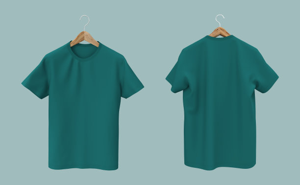 男士短袖t恤前模型，和后视图图片下载
