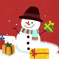 圣诞节红色扁平插画风首图壁纸图片下载