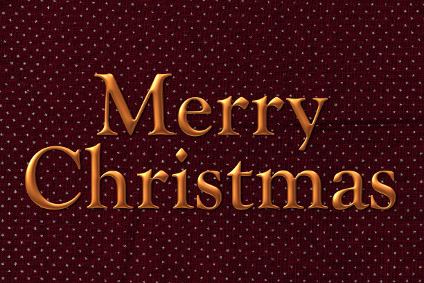 圣诞快乐，红色背景上的金色字母，3d插图图片下载