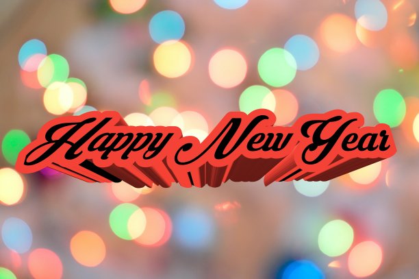 新年快乐彩色文字背景图片下载