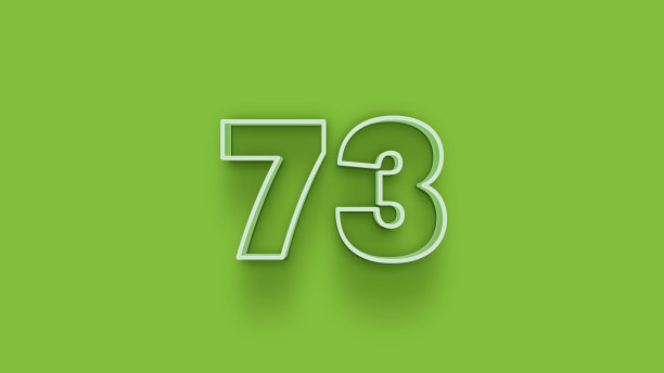 绿色3d数字73孤立的绿色背景优惠券73 3d数字渲染折扣收集为您独特的销售海报，横幅广告，圣诞节，圣诞节销售和更多图片下载