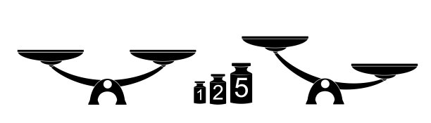 在白色背景上的平面样式的不同比例的集合向量。图片下载