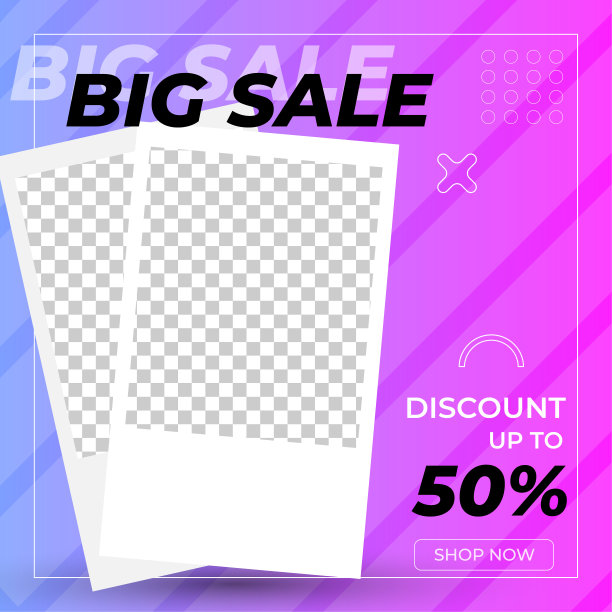 一组可编辑的方形横幅模板。具有抽象形状的现代动态背景色。适合社交媒体模板，instagram和网络互联网广告。矢量插图与照片学院图片下载