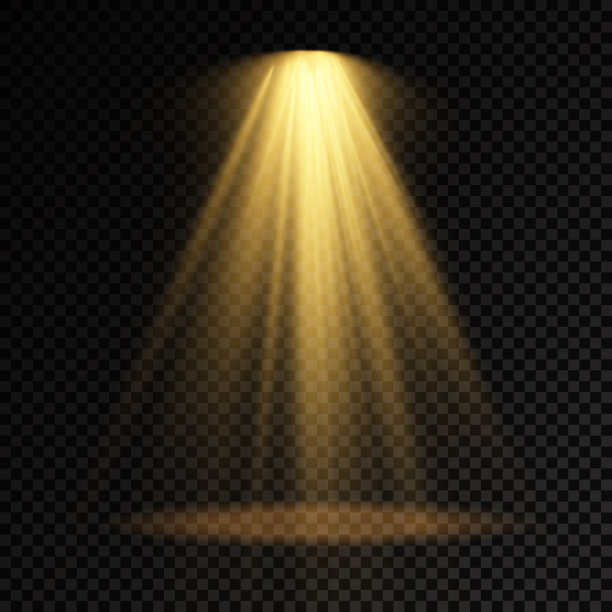 集黄色聚光灯、投影仪灯光效果。图片下载