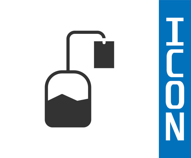 灰色茶包图标孤立在白色背景。向量图片下载